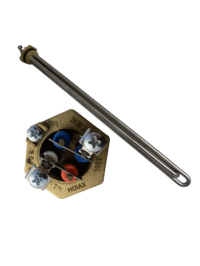 8025107: 1'' element 3kW 230V m/skrutilkobling