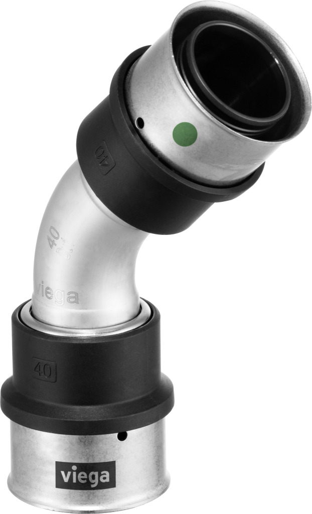 5024108: Smartpress bend 45° m/2 muffer, 25mm, mod. 6726