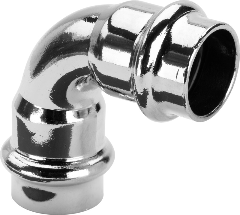 5044575: Profipress Krom Bend 90° m/2 muffer 12