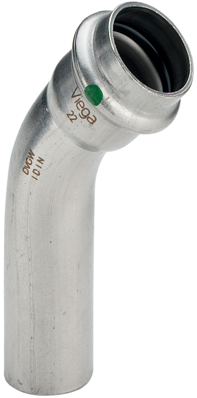 5043863: Sanpress inox bend 45° m/1 muffe 15